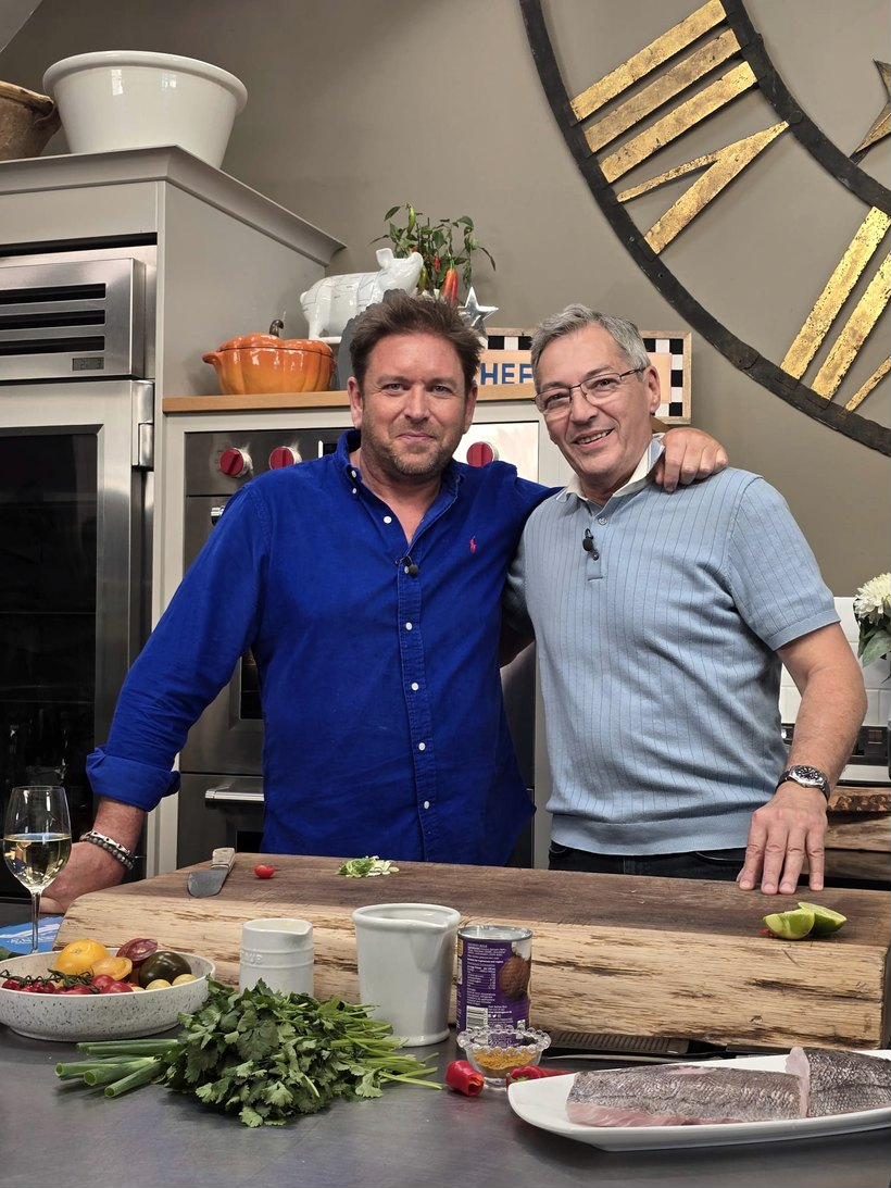 Daniel Galmiche with James Martin, sea bream