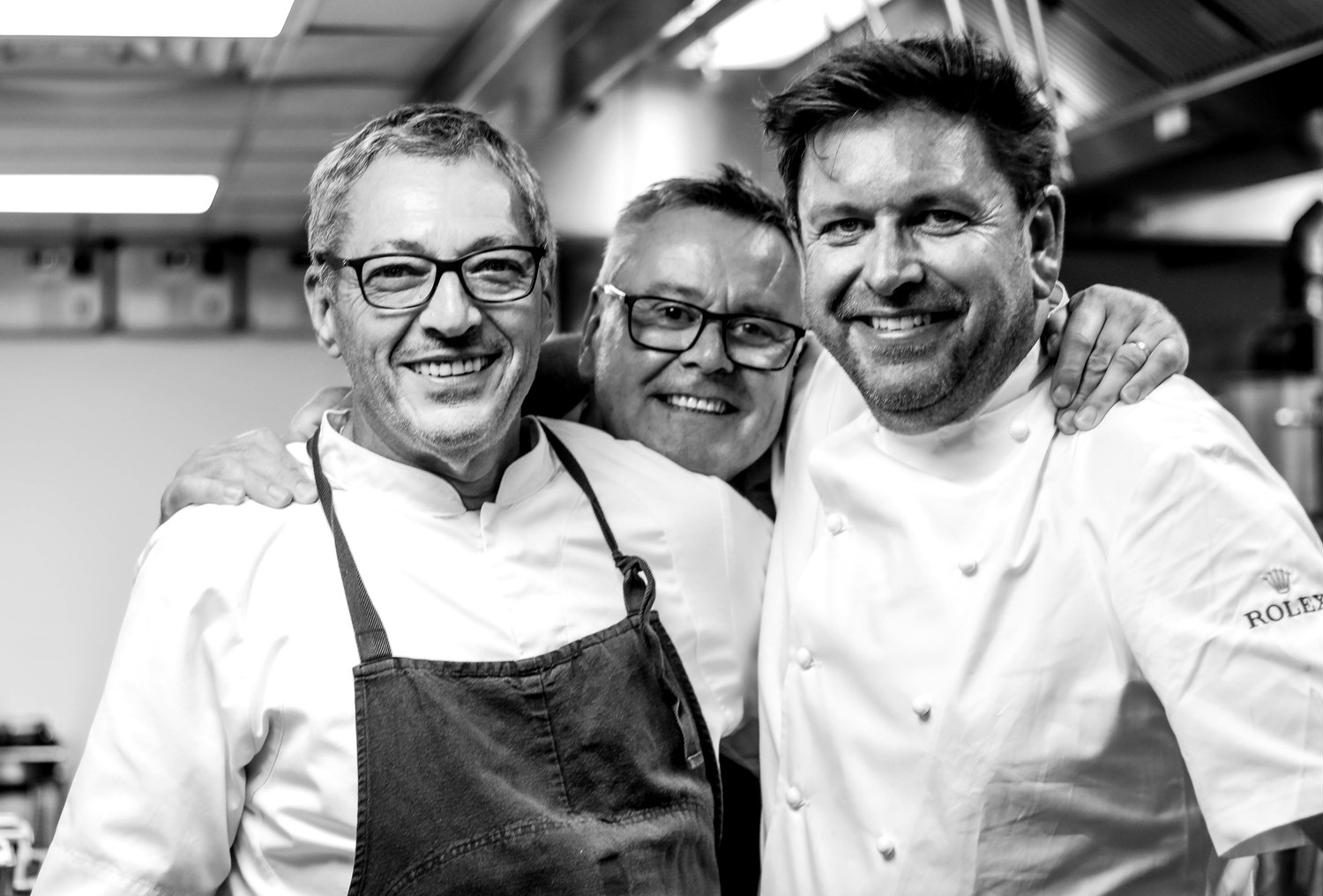 Daniel Galmiche with James Martin on set
